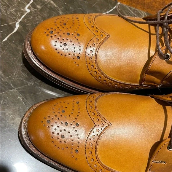 Allen Edmonds Dalton Brown Leather Brogue Boots - Picture 3 of 9